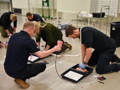 Övning inom katastrofmedicin för projektet Stoppa blödningen